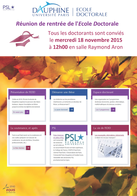 Affiche pour la réunion de rentrée du 18/11/2015